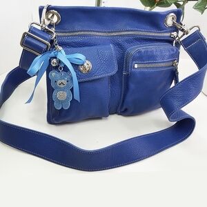 Vintage Roots💙Blue Leather Villager Crossbody/Shoulder Bag/Messeng